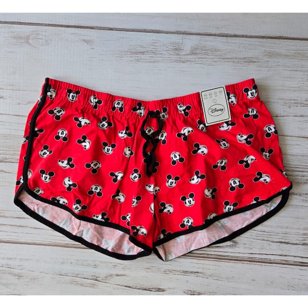 Disney Primark Red Mickey Mouse Lounge Shorts sz Large New